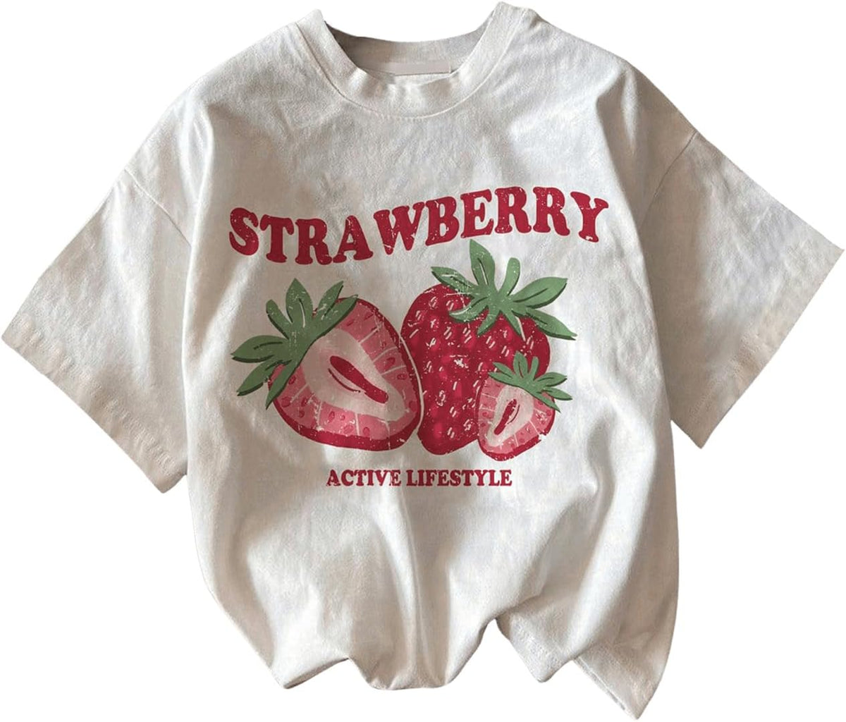 BEAUDRM Women's Graphic Tees Crew Neck Short Sleeve Going product image 1