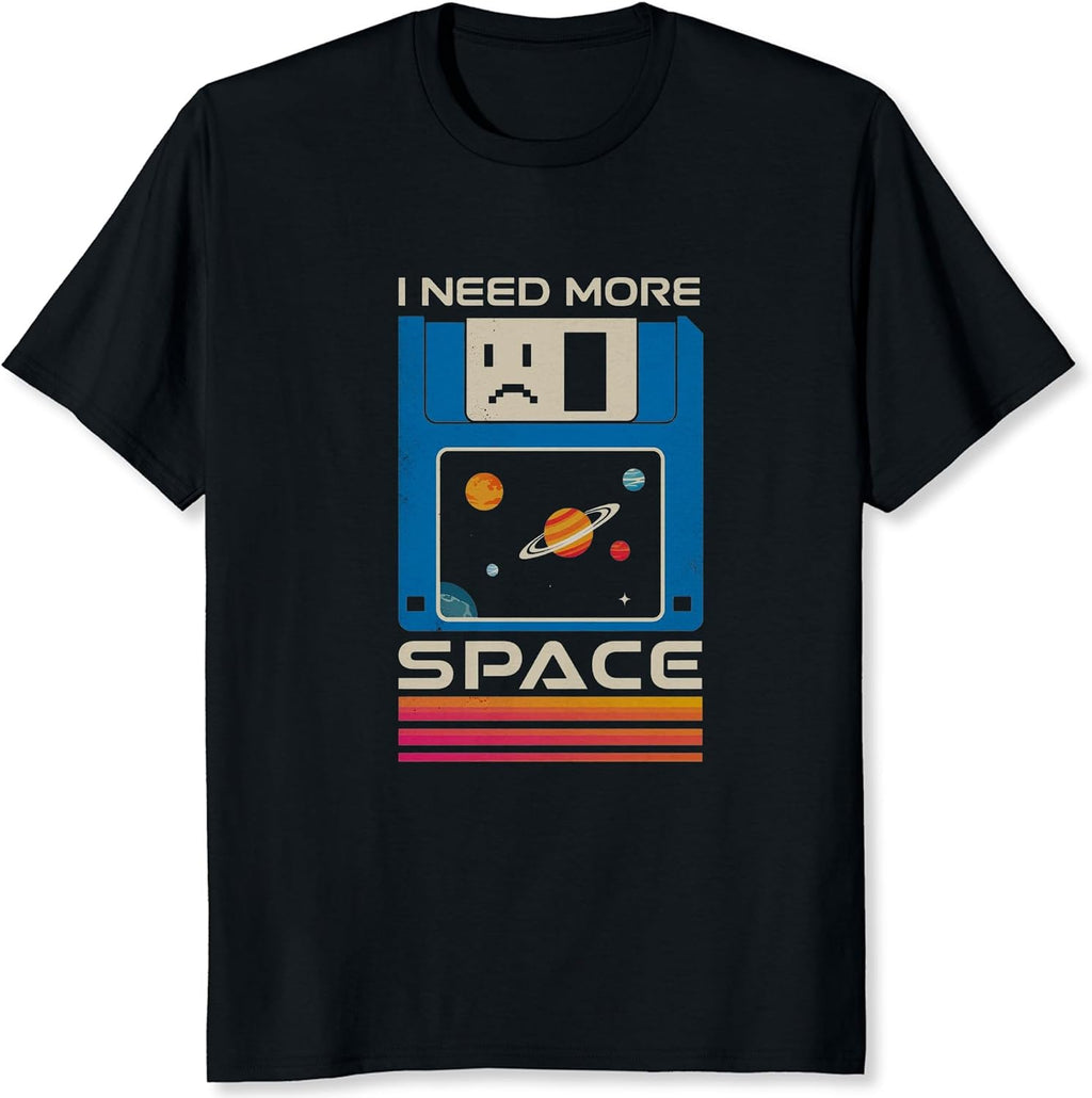 I Need More Space Shirt Retro Floppy Disk Illustration product image 1
