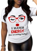 BEAUDRM Women's Graphic Tees Y2K Crop Top Slogan Print Crew product image 1