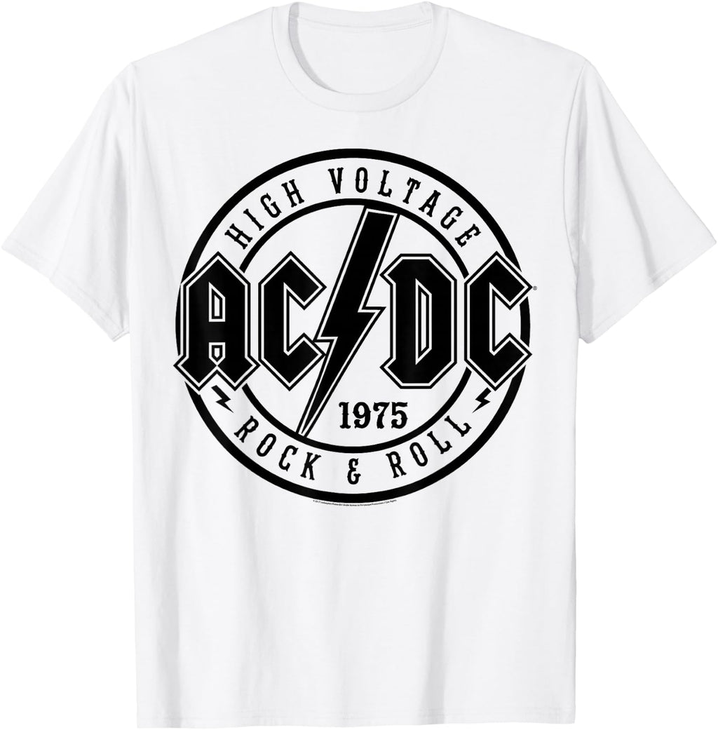 AC/DC Classic White Cotton T-Shirt - Rock & Roll, Adult product image 1