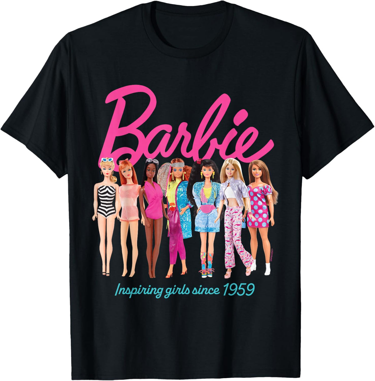Barbie Inspiring Girls Since 1959 Doll Lineup T-Shirt product image 1