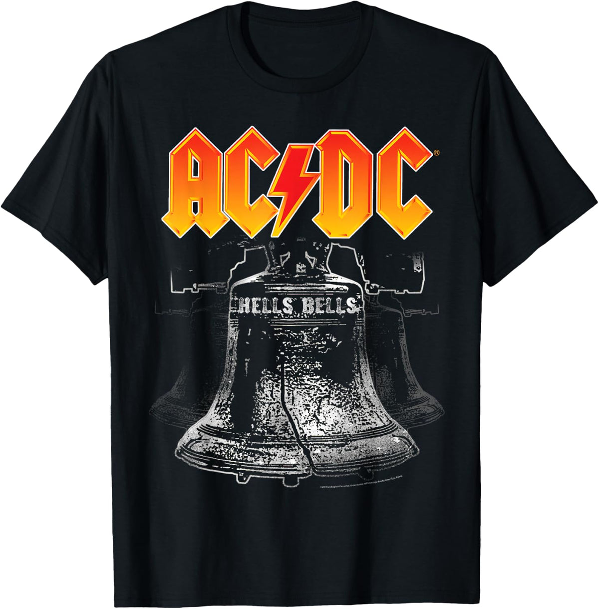 AC/DC Classic Black Cotton T-Shirt - Hells Bells Design product image 1