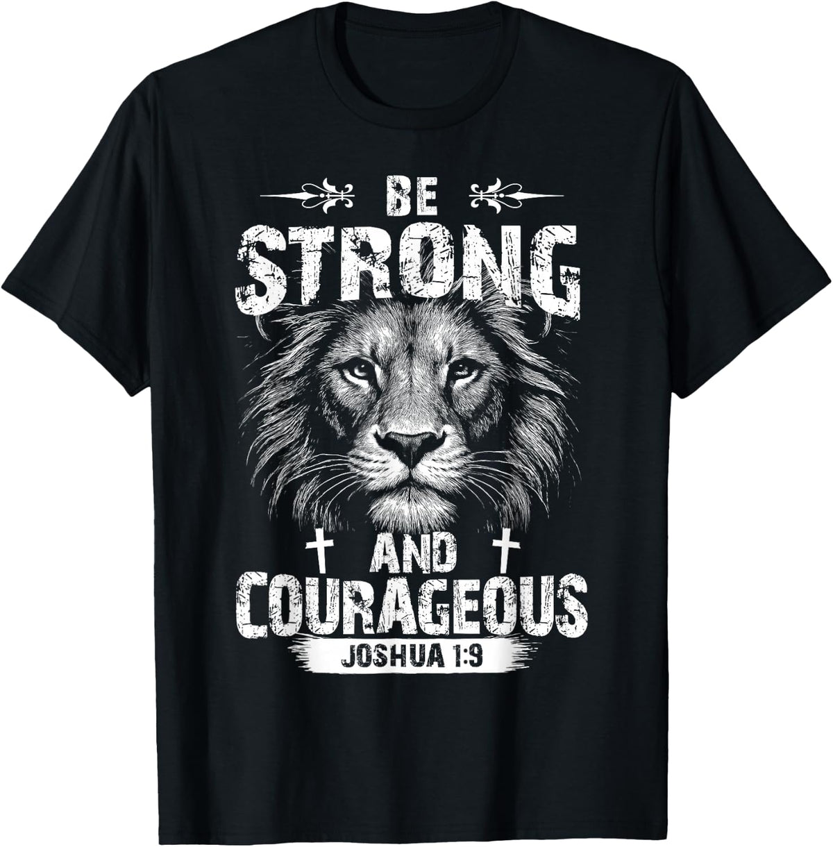 Be Strong and Courageous Lion Joshua 1:9 Christian Art product image 1